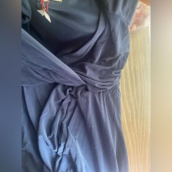 The Jetset Diaries Novella Cap-Sleeve Ruched Maxi Dress Sz  L  Cobalt Blue NEW - Picture 10 of 16